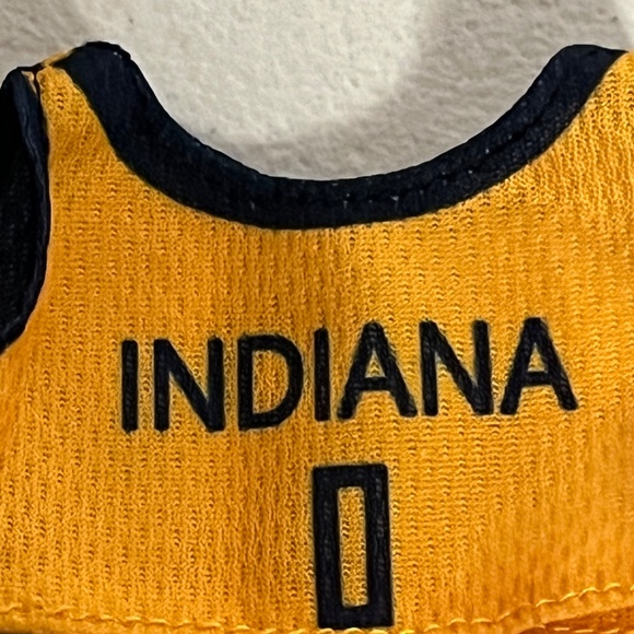 Indiana Pacers 0 Jersey Sneakers 3 Piece Outfit For Labubu Basketball Yellow - Picture 6 of 13